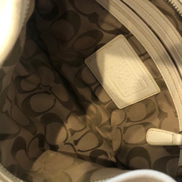 Coach bag, off-white leather - Picture 4 of 8